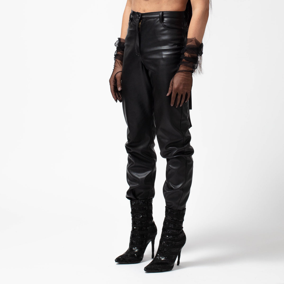 Black Truffle Leather Pants