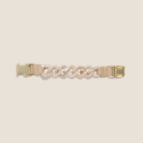 Marmoleada beige con piel Beige