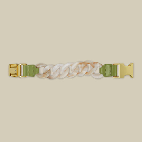 Marmoleada beige con piel green